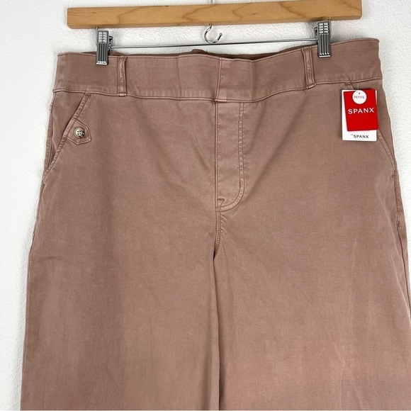 NEW SPANX Twill Cropped Wide Leg Pant Plus Size 20313Q Mauve - Picture 4 of 13